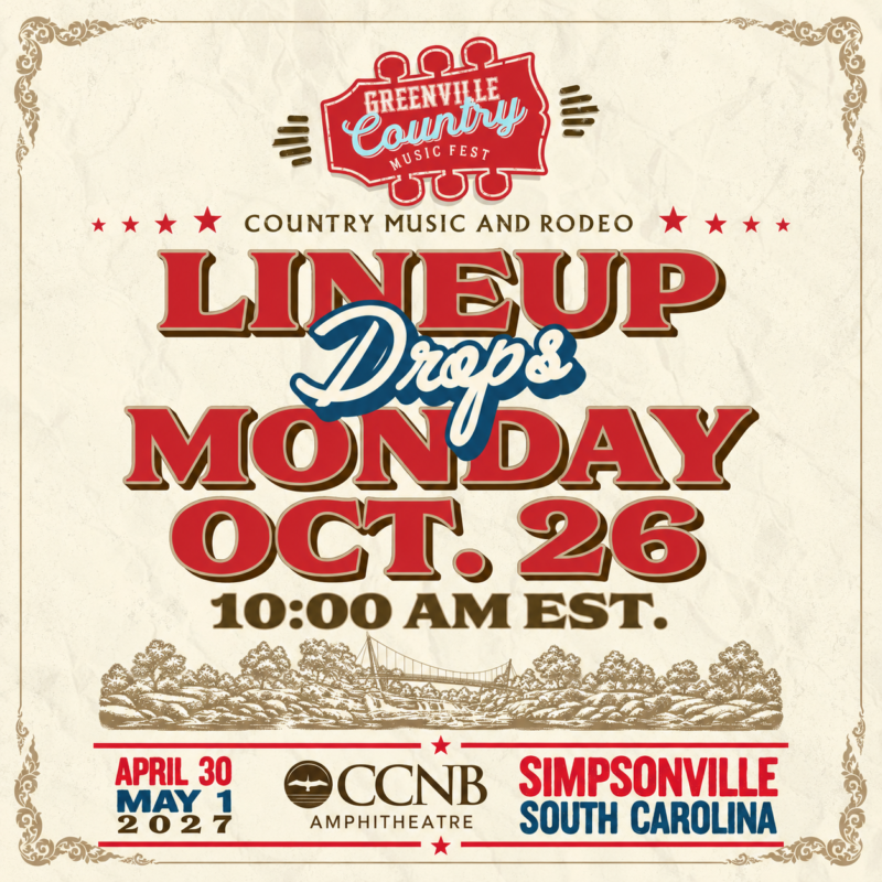 Lineup Drops Monday, October 26